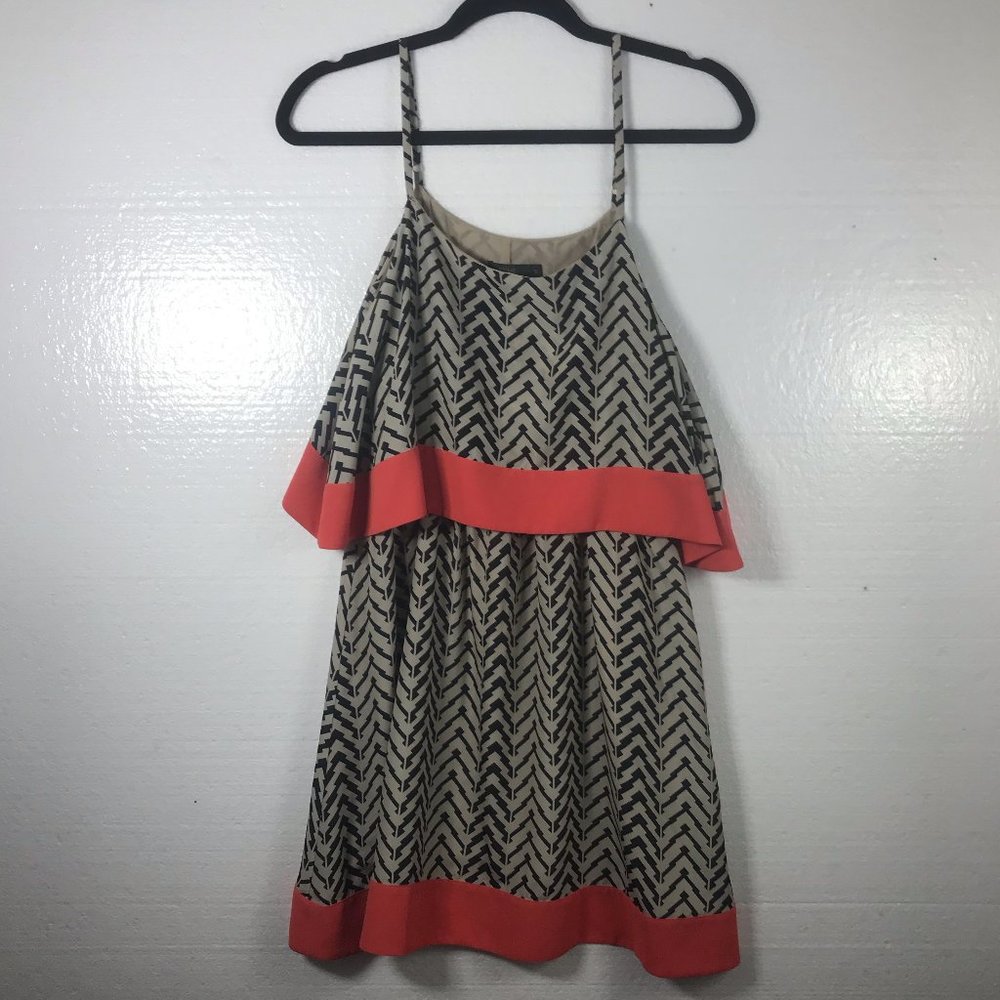 THML Sz S Chevron Flounce Layered Sleeveless Dres - Picture 1 of 8